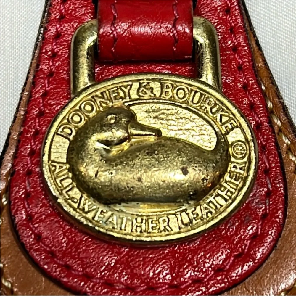 Vintage‎ Dooney & Bourke Red and Brown Leather Key Fob